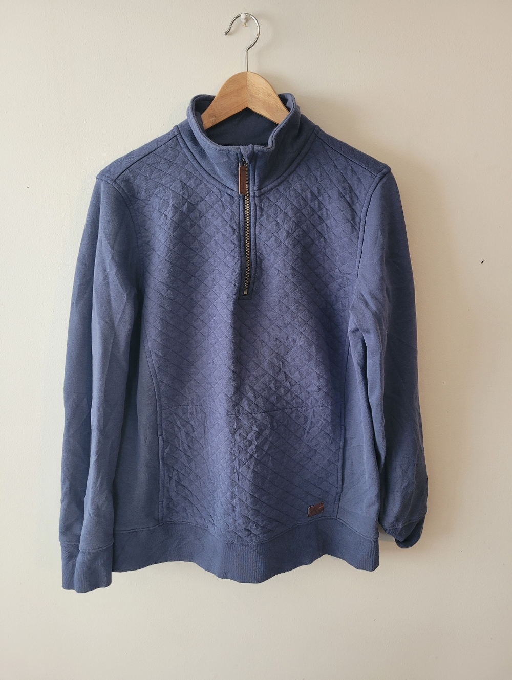 Women's Quilted Quarter-Zip Pullover, Large, Blue